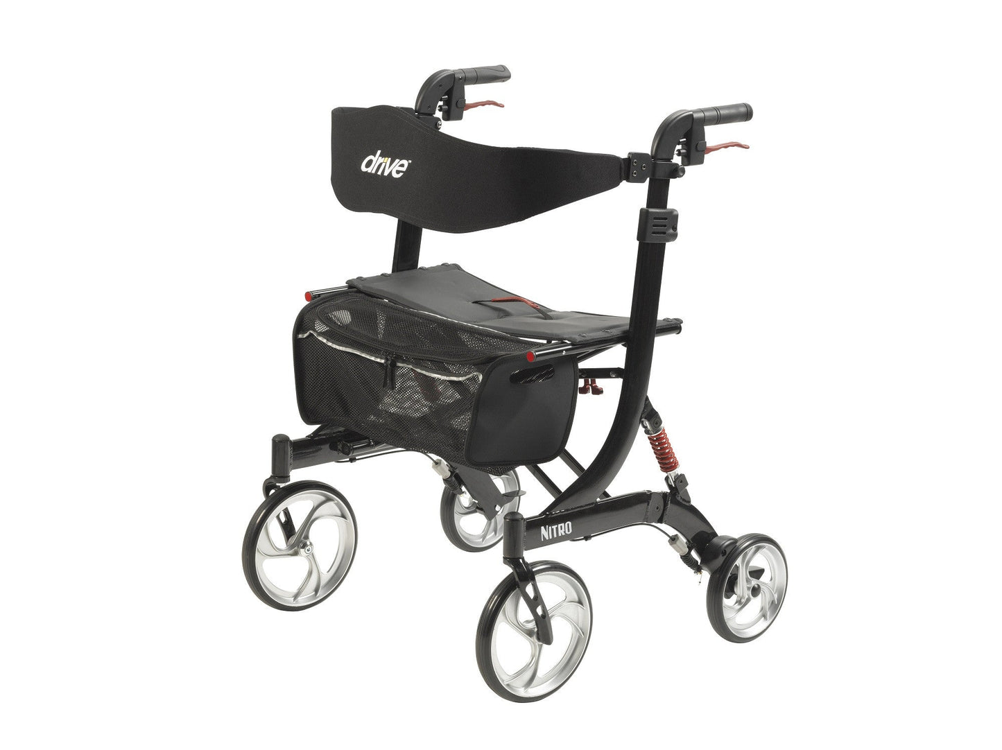 Drive Medical Nitro Euro Style Walker Rollator, Heavy Duty, Black