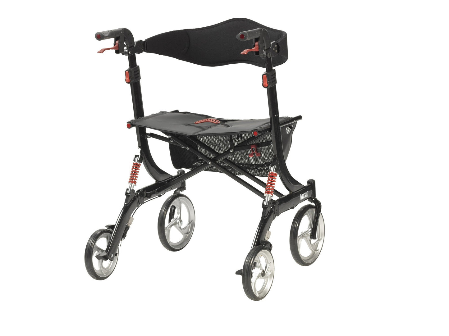 Drive Medical Nitro Euro Style Walker Rollator, Heavy Duty, Black