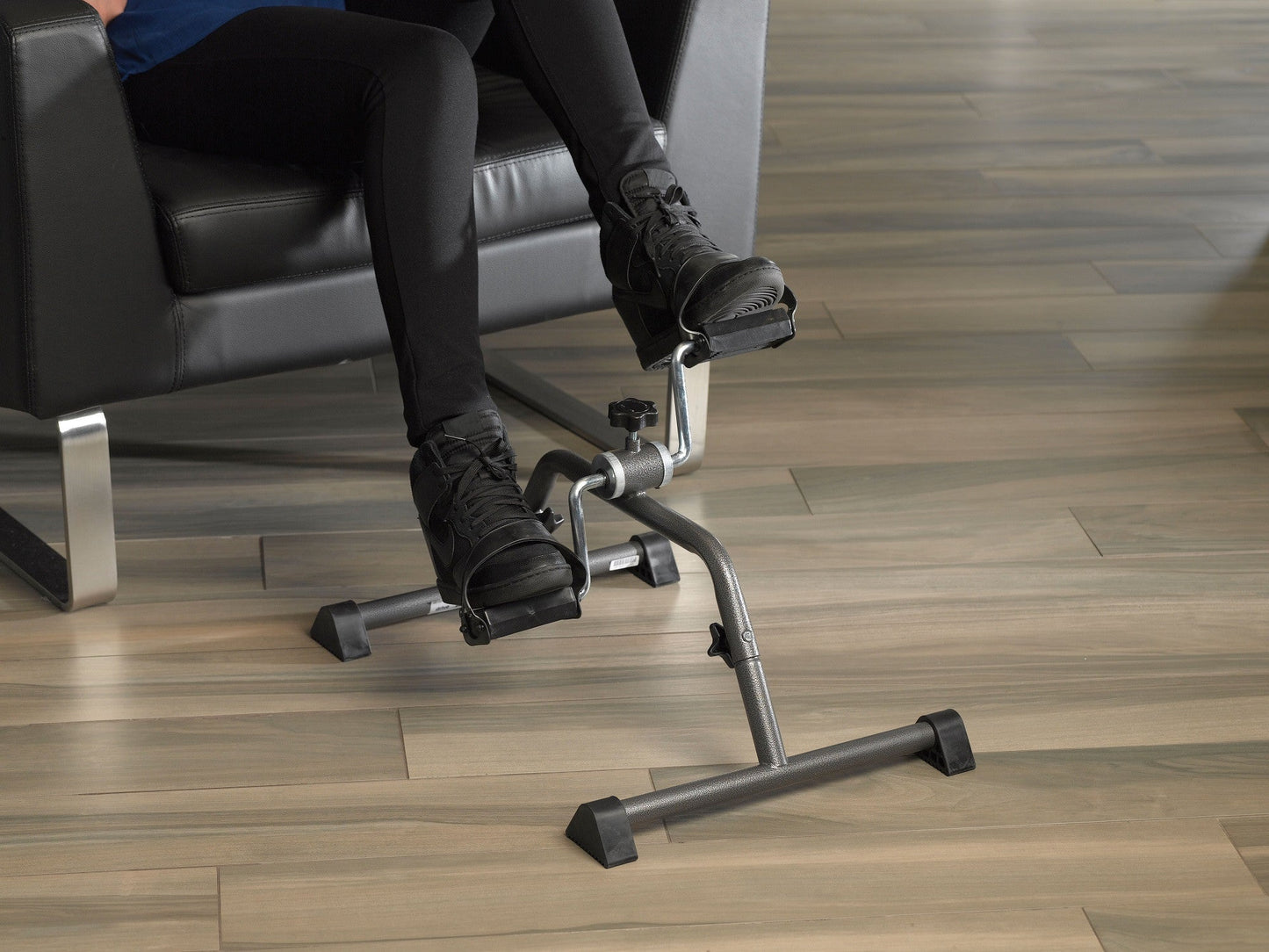 Drive Medical Exercise Peddler – Adjustable Tension, Anti-Slip Feet, Silver Vein, Foldable