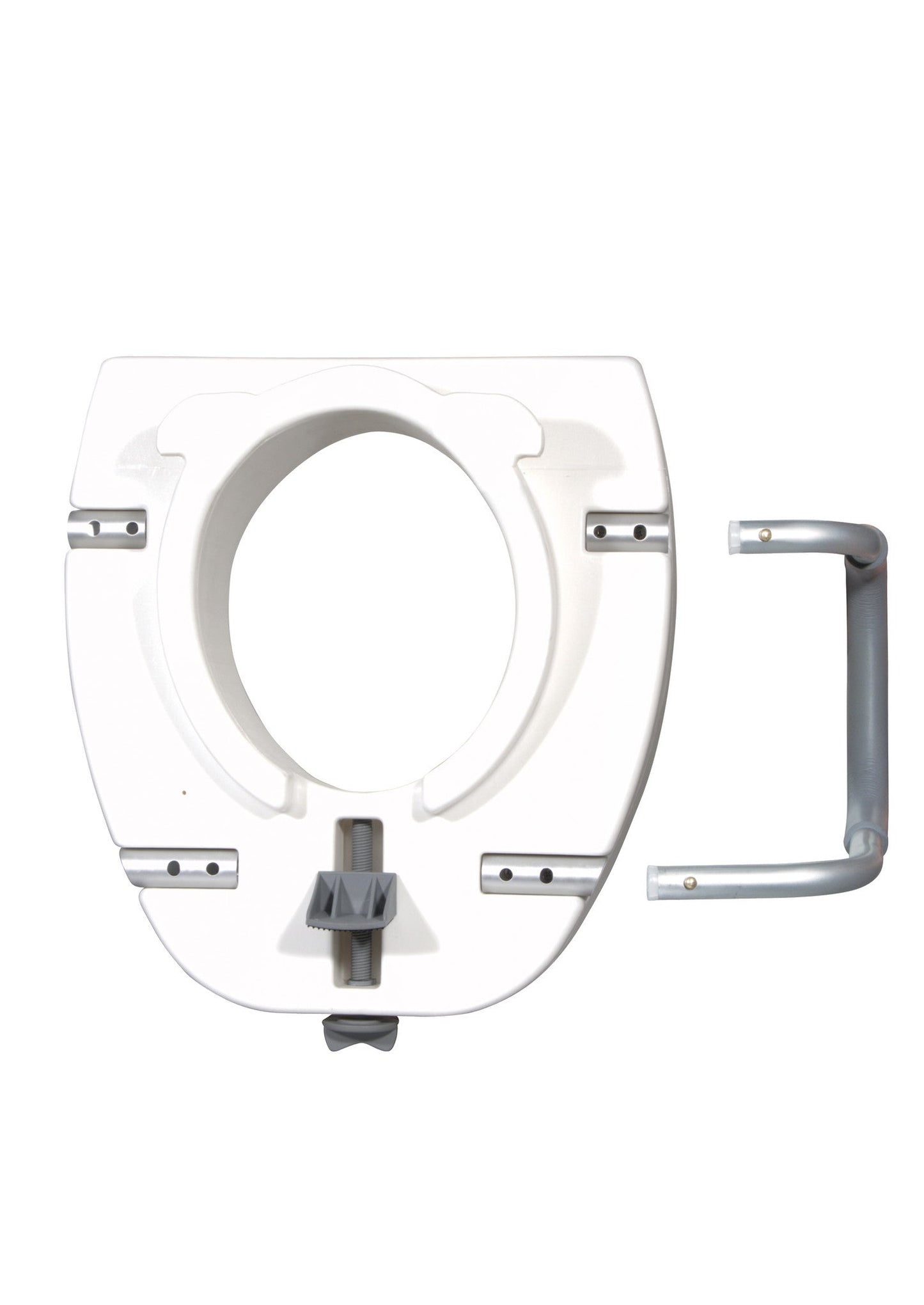 Drive Medical Premium Plastic Raised Toilet Seat with Lock and Padded Armrests, Elongated