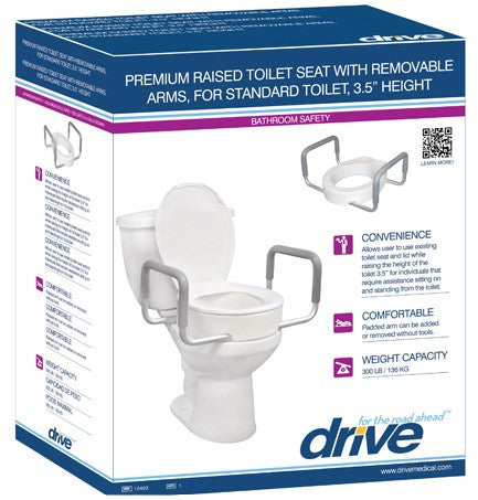 Drive Medical Premium Seat Riser with Removable Arms, Elongated Seat