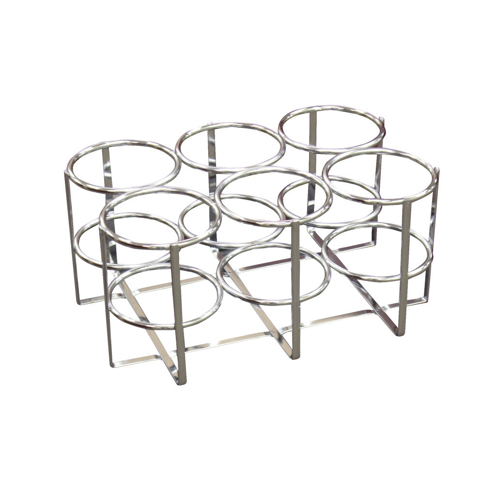 Oxygen Cylinder Storage Rack – Chrome, Holds 6 Cylinders, Fits C, D & E Size Tanks