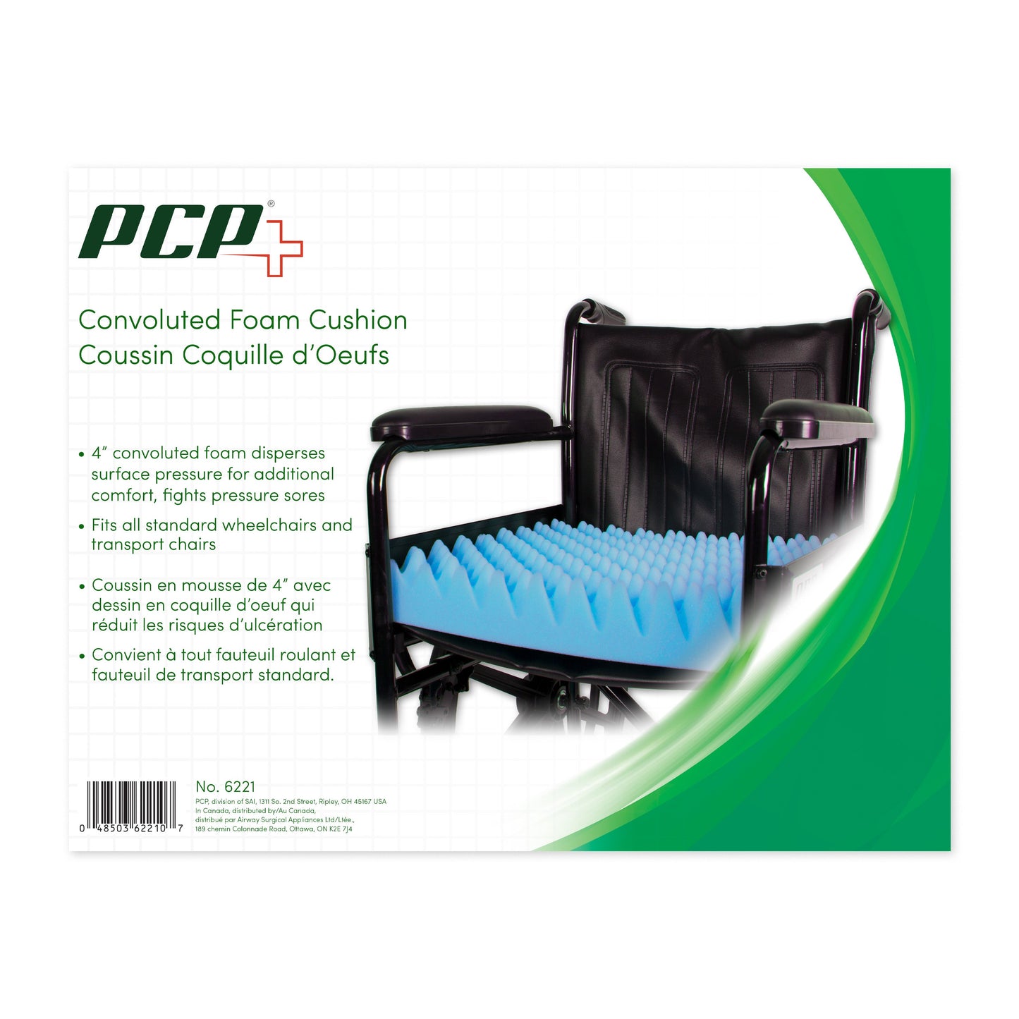6221 / Convoluted Foam Wheelchair Cushion