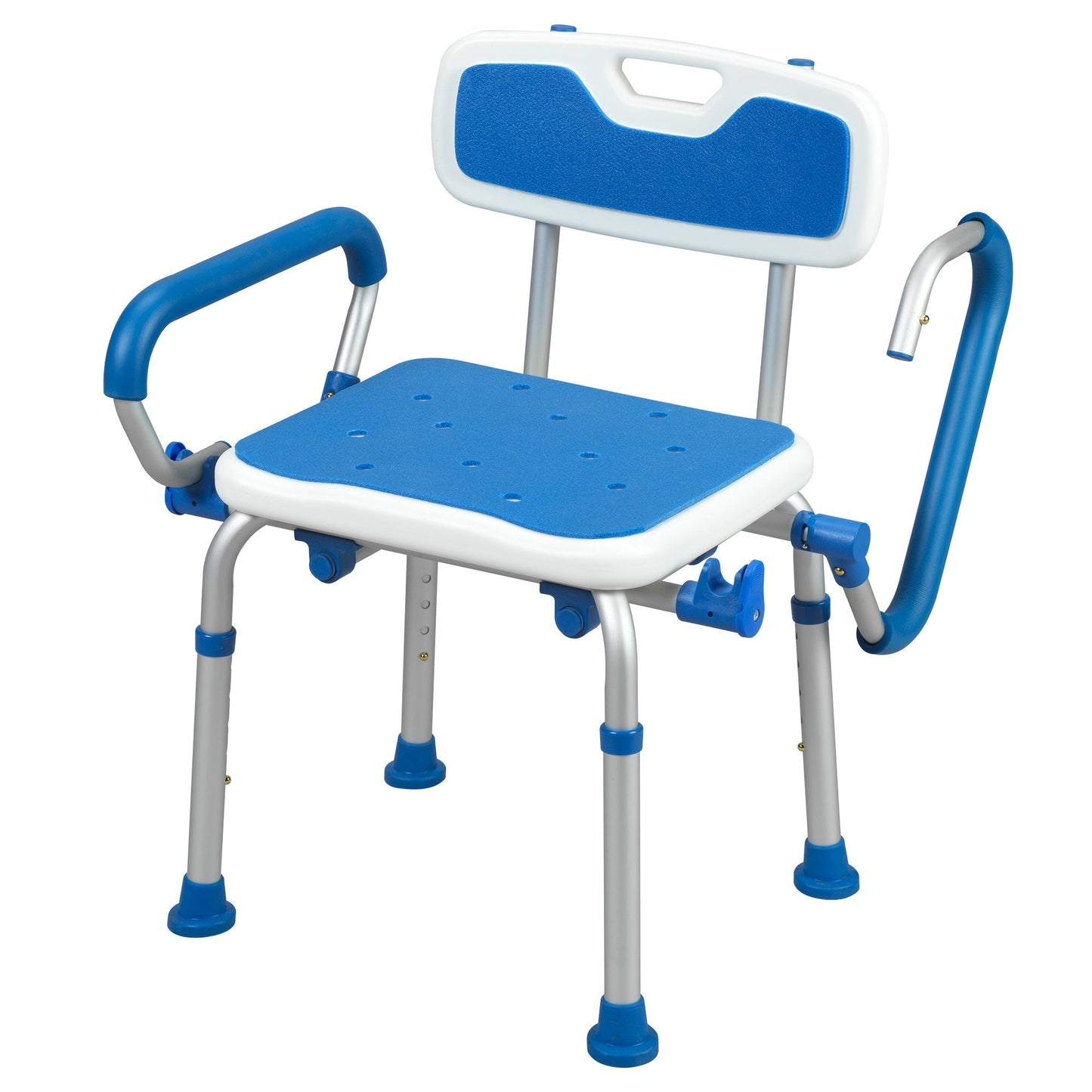 PCP Padded Bath Safety Seat with Back and Swing-Away Arms – Shower Chair for Seniors