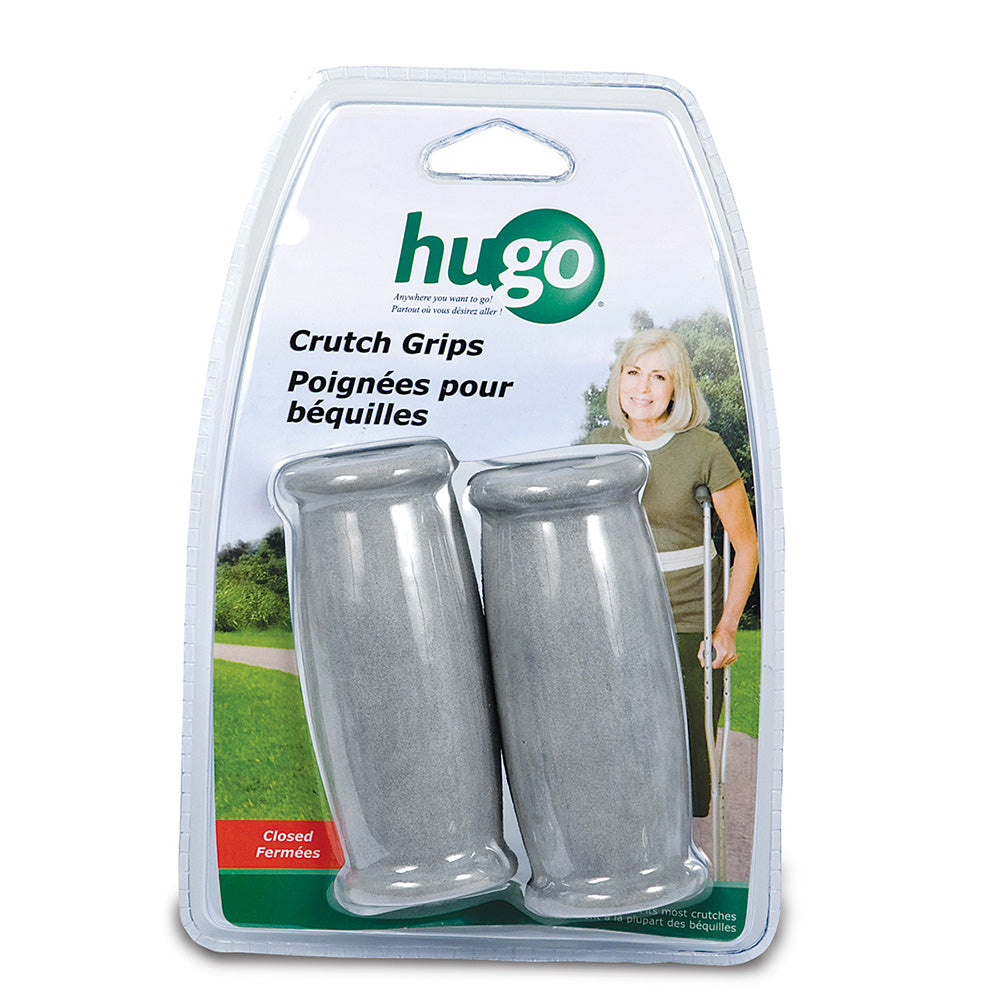 Hugo Crutch Hand Grips – Closed, Washable Sponge, 2-Pack
