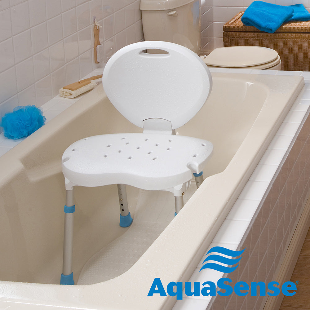 Aquasense Folding Bath and Shower Chair with Non-Slip Seat and Backrest