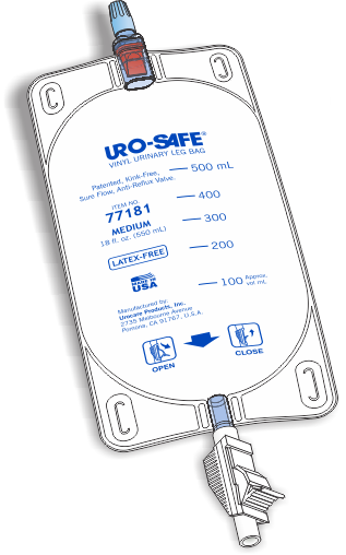 Urocare Uro-Safe Disposable Vinyl Leg Bag with Thumb Clamp – Daytime Drainage