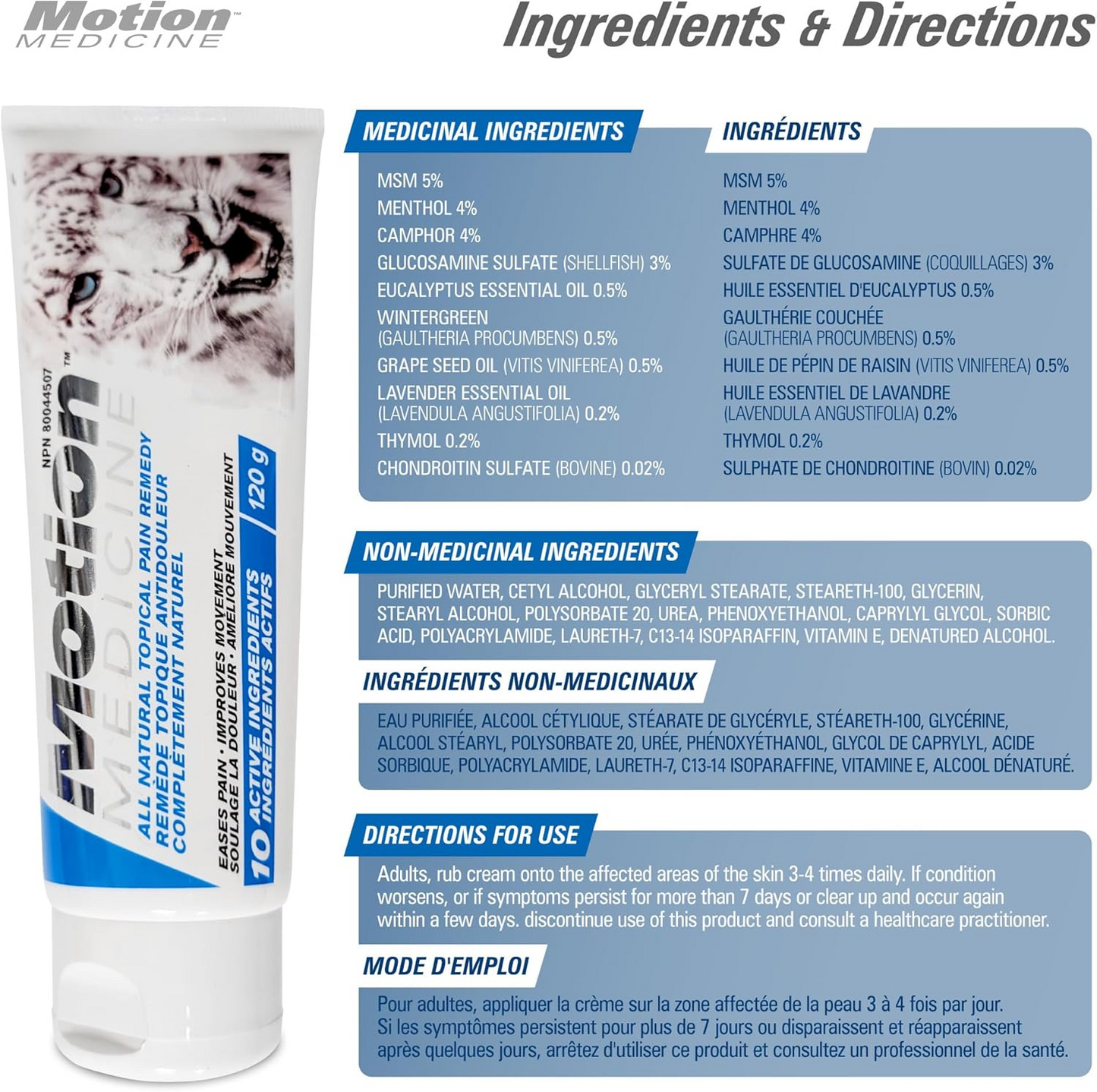 Motion Medicine Natural Pain Relief Cream 120 g | Made in Canada