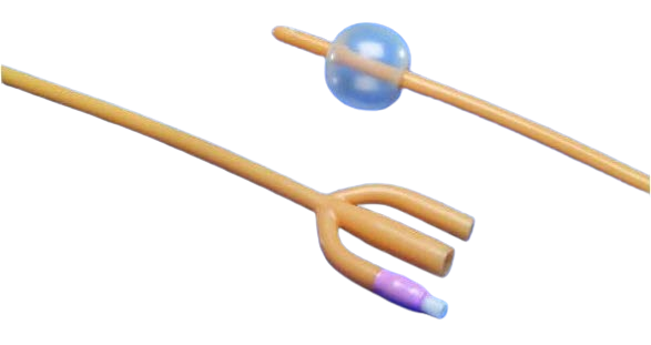 Dover Silicone-Elastomer Coated Latex 3-Way Foley Catheter – 30cc Balloon