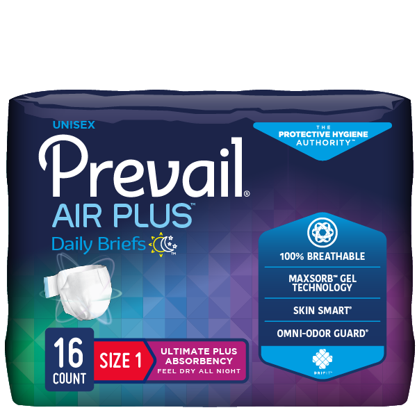 Prevail Air Plus Briefs – Ultimate Absorbency, 100% Breathable, S/M to XL