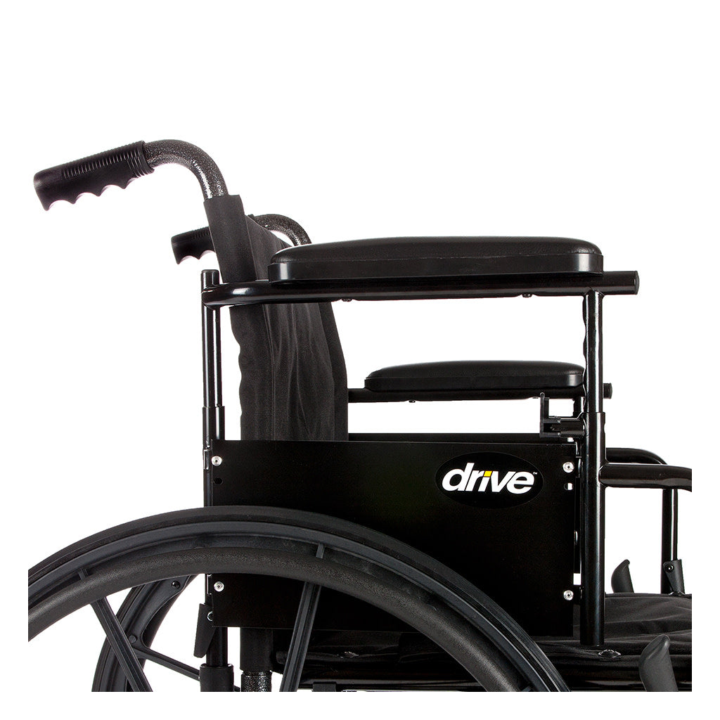 Drive Medical Cruiser X4 Lightweight Dual Axle Wheelchair – Full Arms, Elevating Leg Rests, 20" Seat