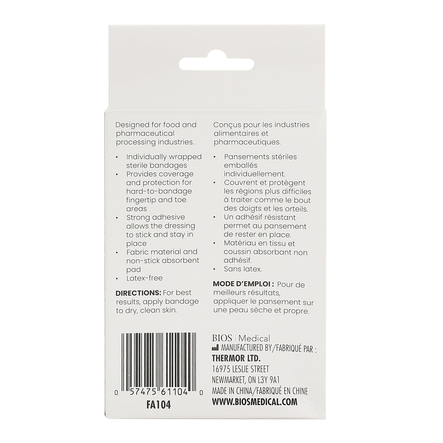 BIOS Blue Metal Detectable Fingertip Bandages for Food and Pharmaceutical Industries – Pack of 50