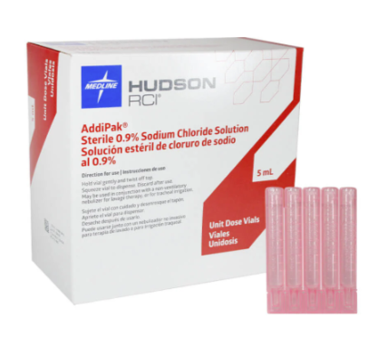Addipak Saline Sodium Chloride Solution Unit Dose 5ml Red Bx/100