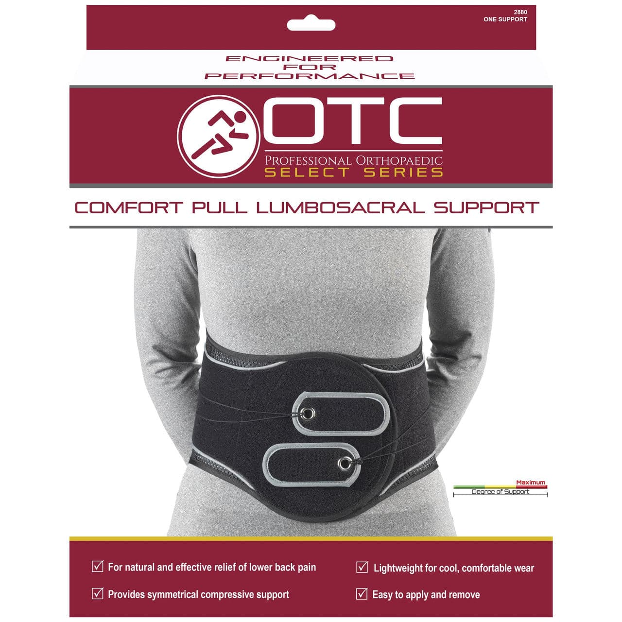 Airway Surgical OTC Comfort Pull Lumbosacral Support Black