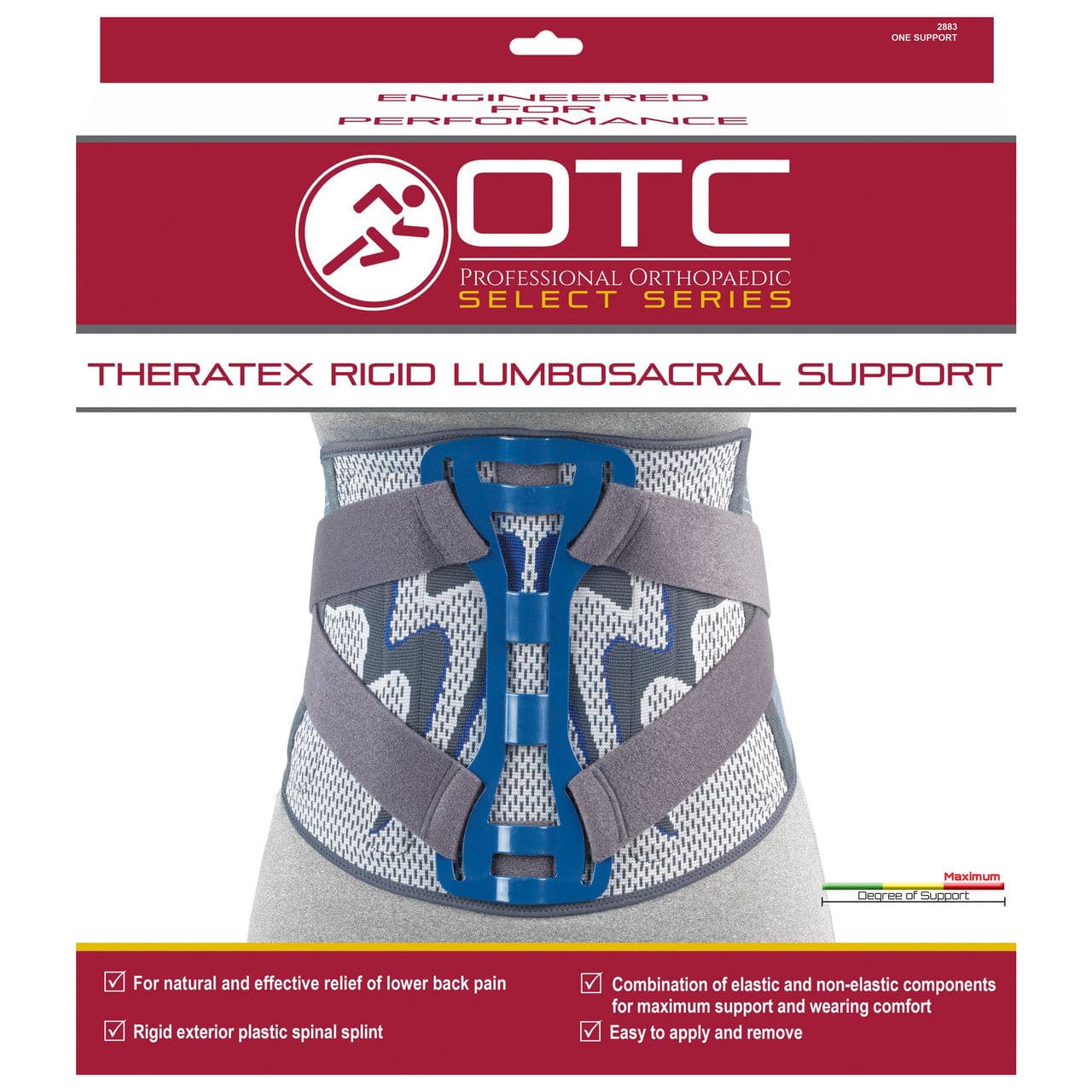 Airway Surgical OTC Theratex Rigid Lumbosacral Support Grey
