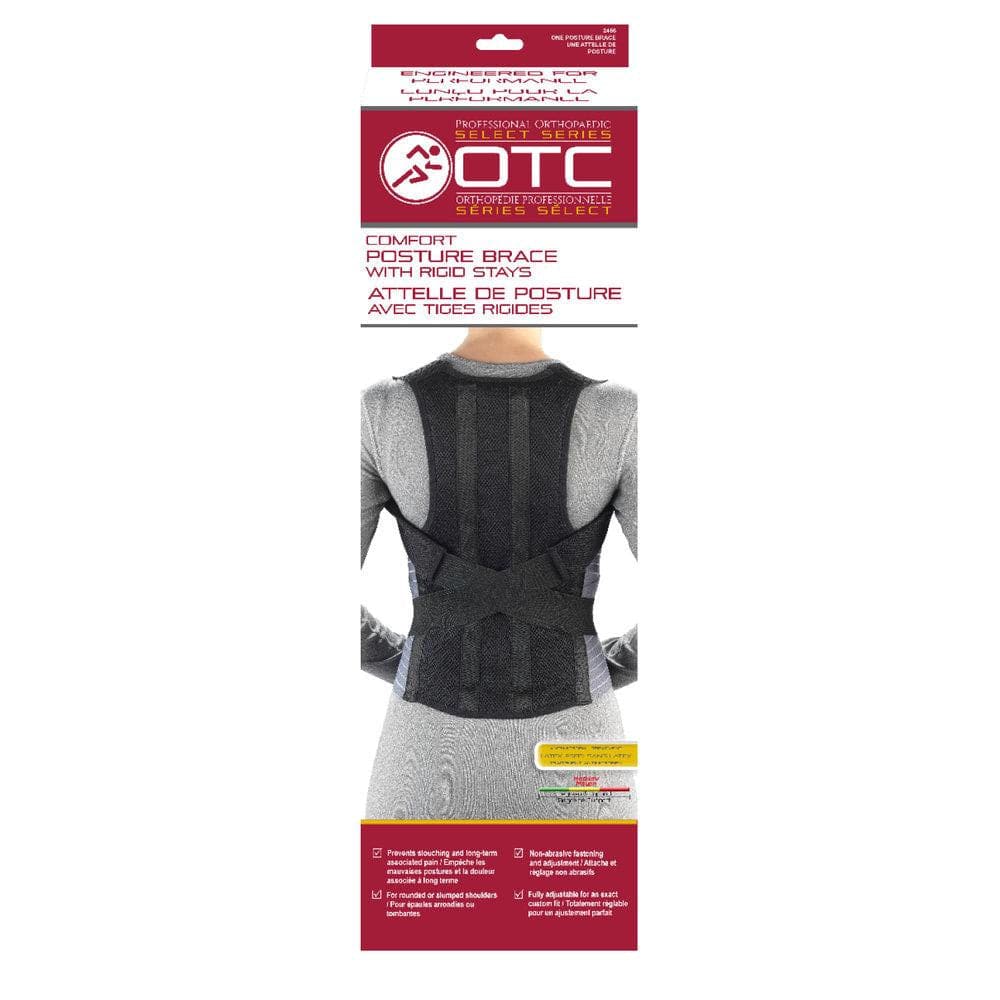 Airway Surgical OTC Comfort Posture Brace With Rigid Stays Black