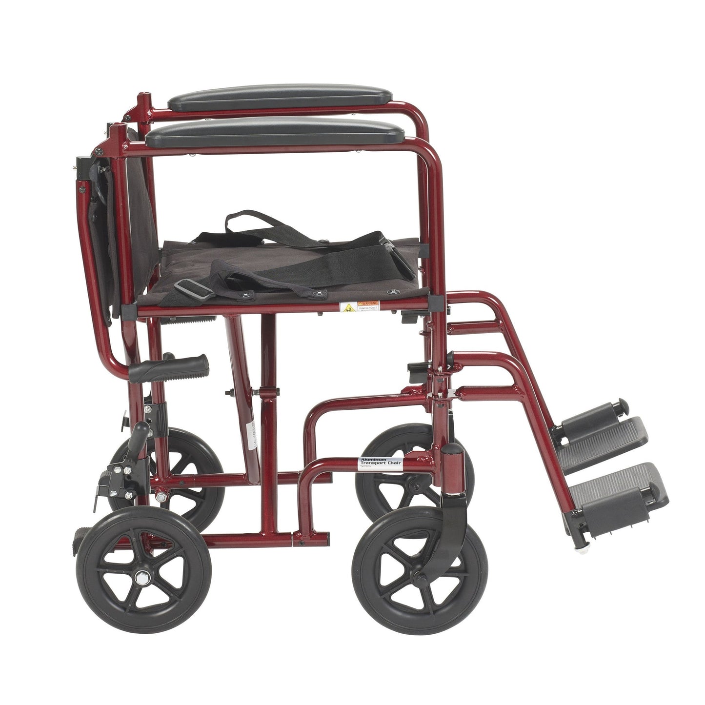Lightweight Transport Wheelchair – 19" Seat, Red, 300 lb
