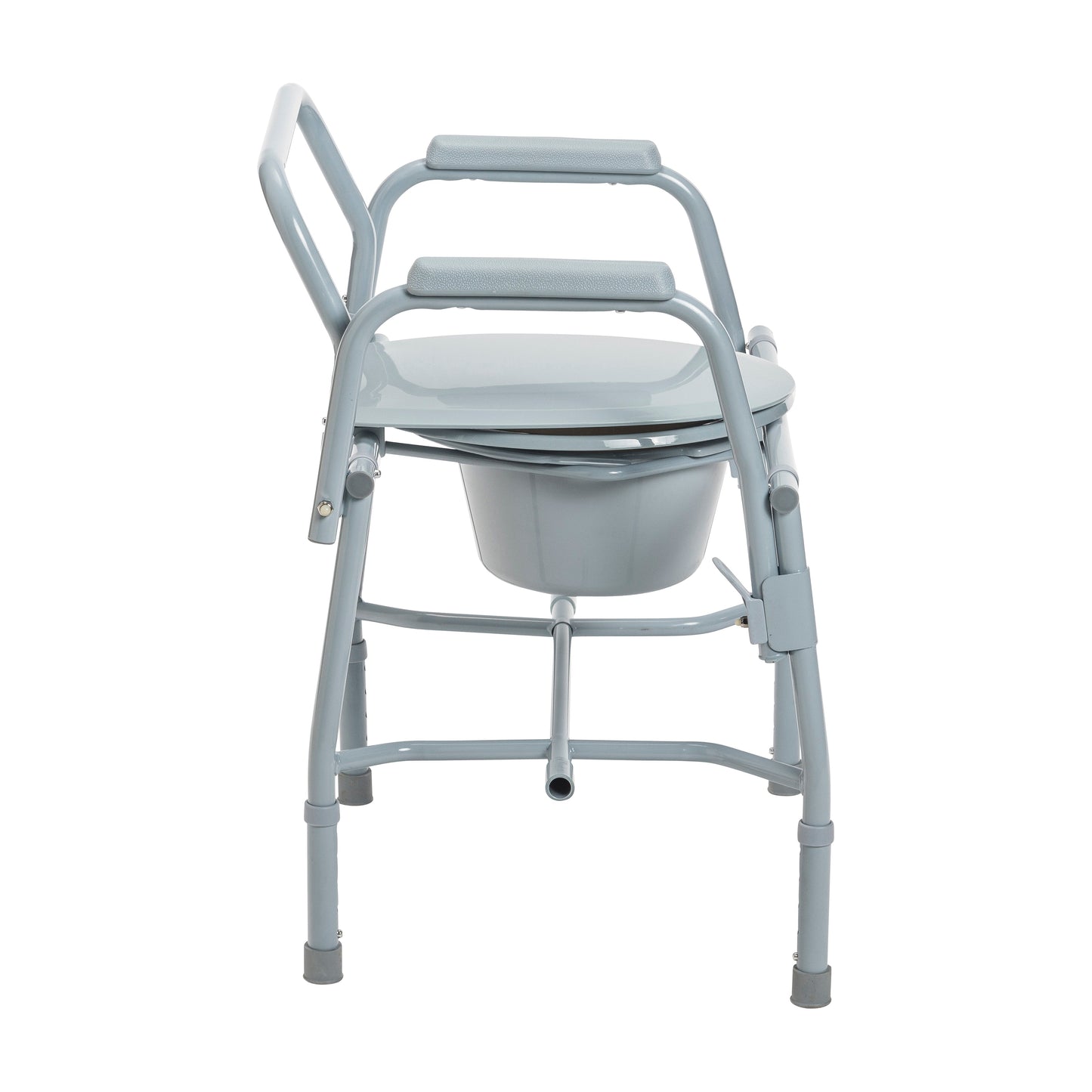 Drive Meidcal Steel Drop Arm Bedside Commode with Padded Arms