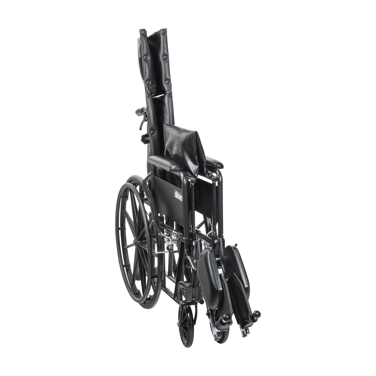 Drive Medical Silver Sport Full-Reclining Wheelchair, Full Arms, 20" Seat