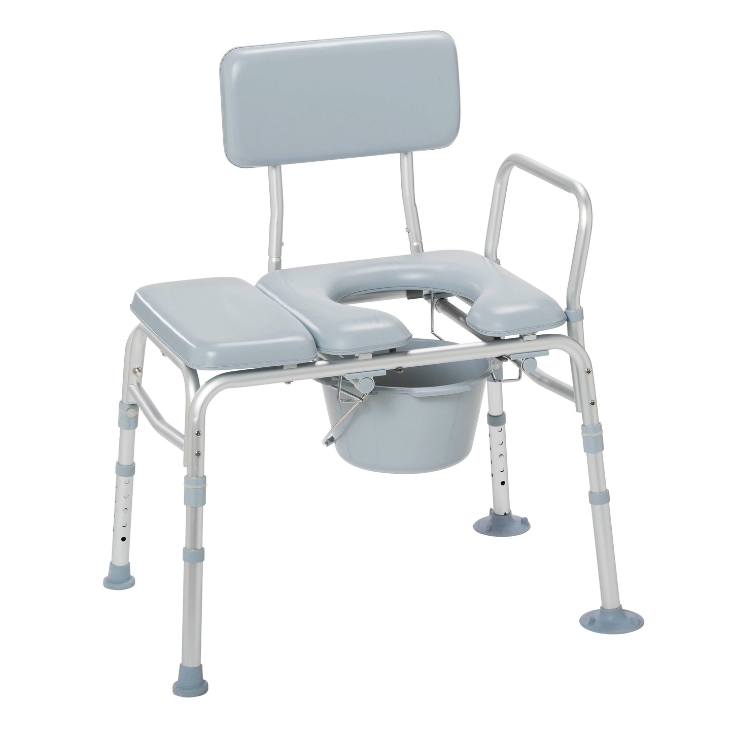 Drive Medical Padded Seat Transfer Bench with Commode Opening