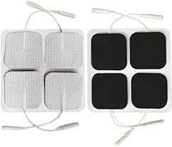TENS Unit Electrode Pads, White Cloth Backed, 2 x 2 Square ( 4 Pads )