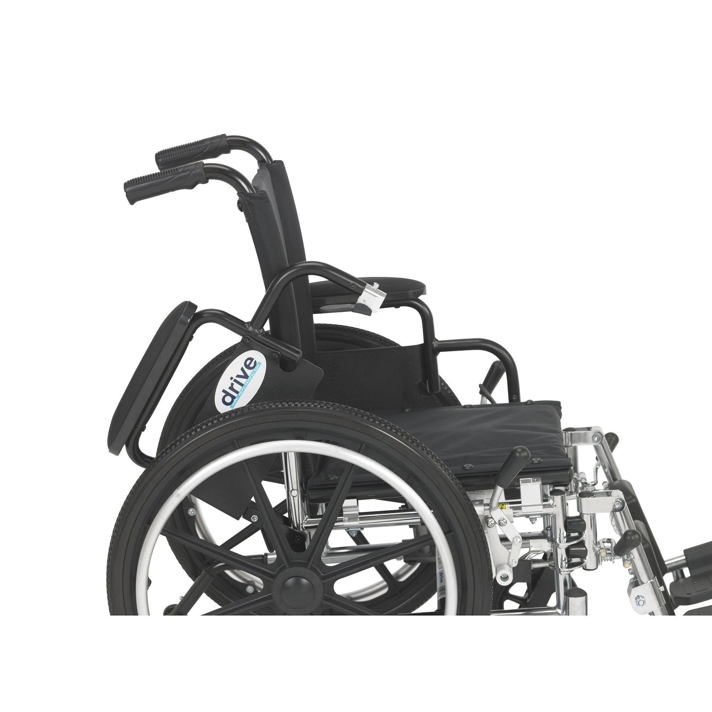 Drive Medical Viper Wheelchair with Flip Back Removable Arms, Desk Arms, Elevating Leg Rests, 14" Seat