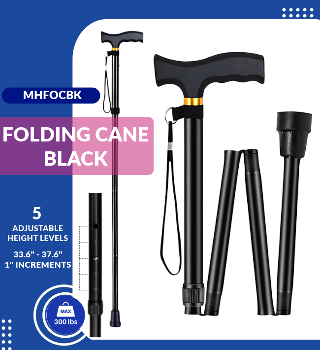 Folding Cane Black: MHFOCBK
