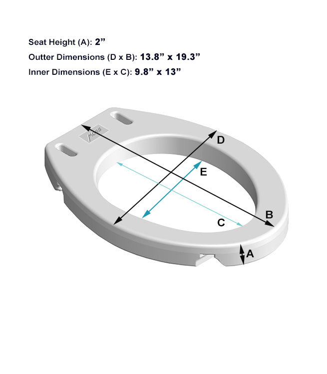 Mobb 2” Raised Toilet Seat