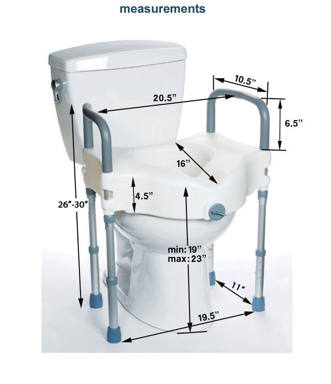 MOBB Raised Toilet Seat with Legs – Height Adjustable