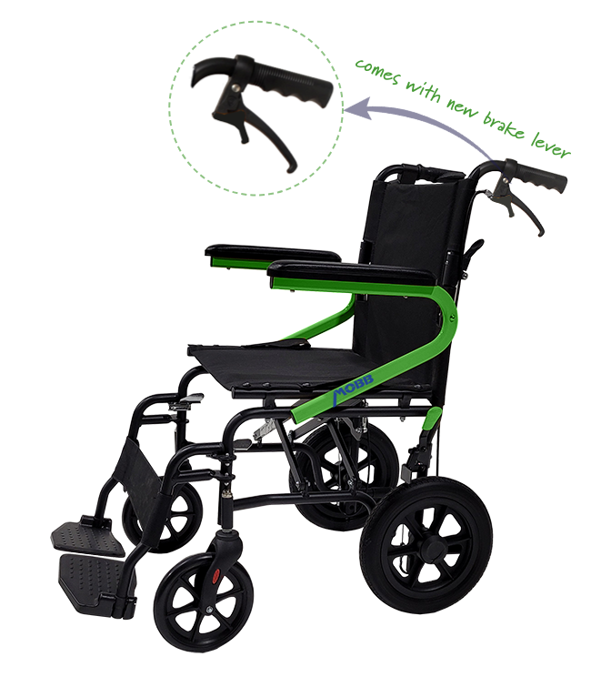 Mobb Transport Chair with 18" Seat and 12" wheels