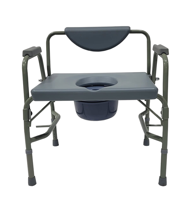 Heavy Duty Commode Chair – MOBB, 500 lb Capacity, 23" Wide Seat, Drop Arms