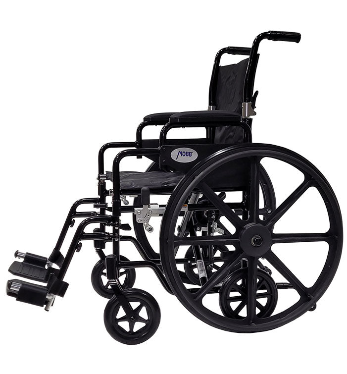 Mobb 18" Aluminum Wheelchair – Lightweight 2-in-1 Self-Propelled & Transport Chair