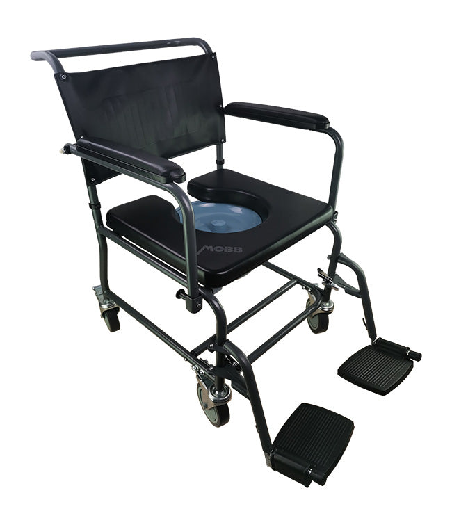 Mobb Padded Steel Commode with Wheels