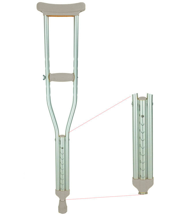 Mobb Pushbutton Aluminum Crutches – Lightweight, High-Density Foam Grips