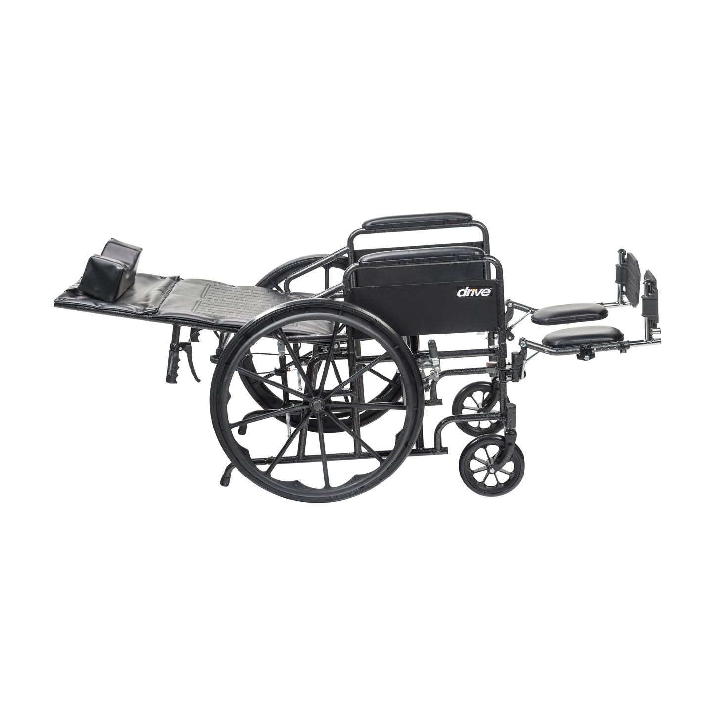 Drive Medical Silver Sport Full-Reclining Wheelchair, Full Arms, 20" Seat