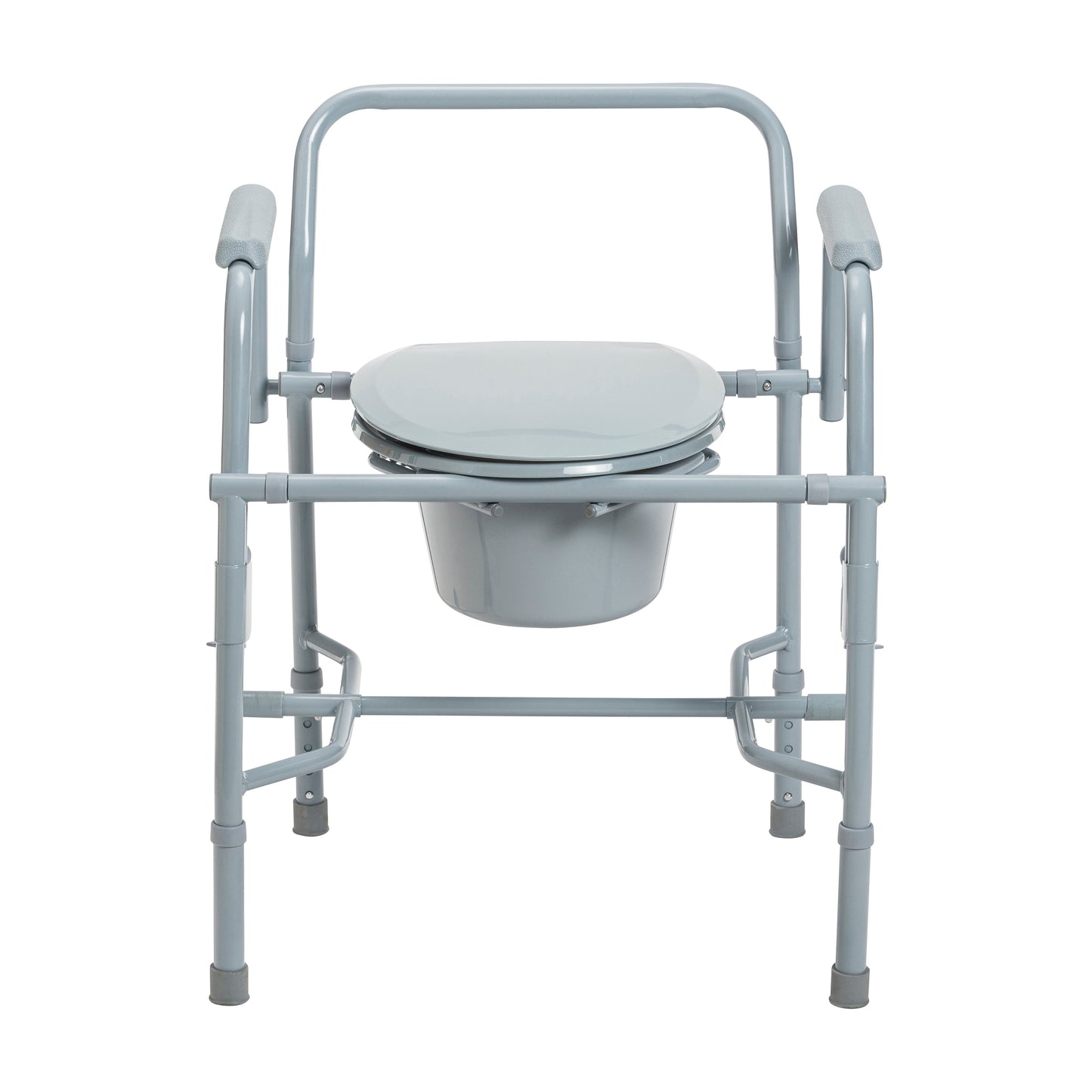 Drive Meidcal Steel Drop Arm Bedside Commode with Padded Arms