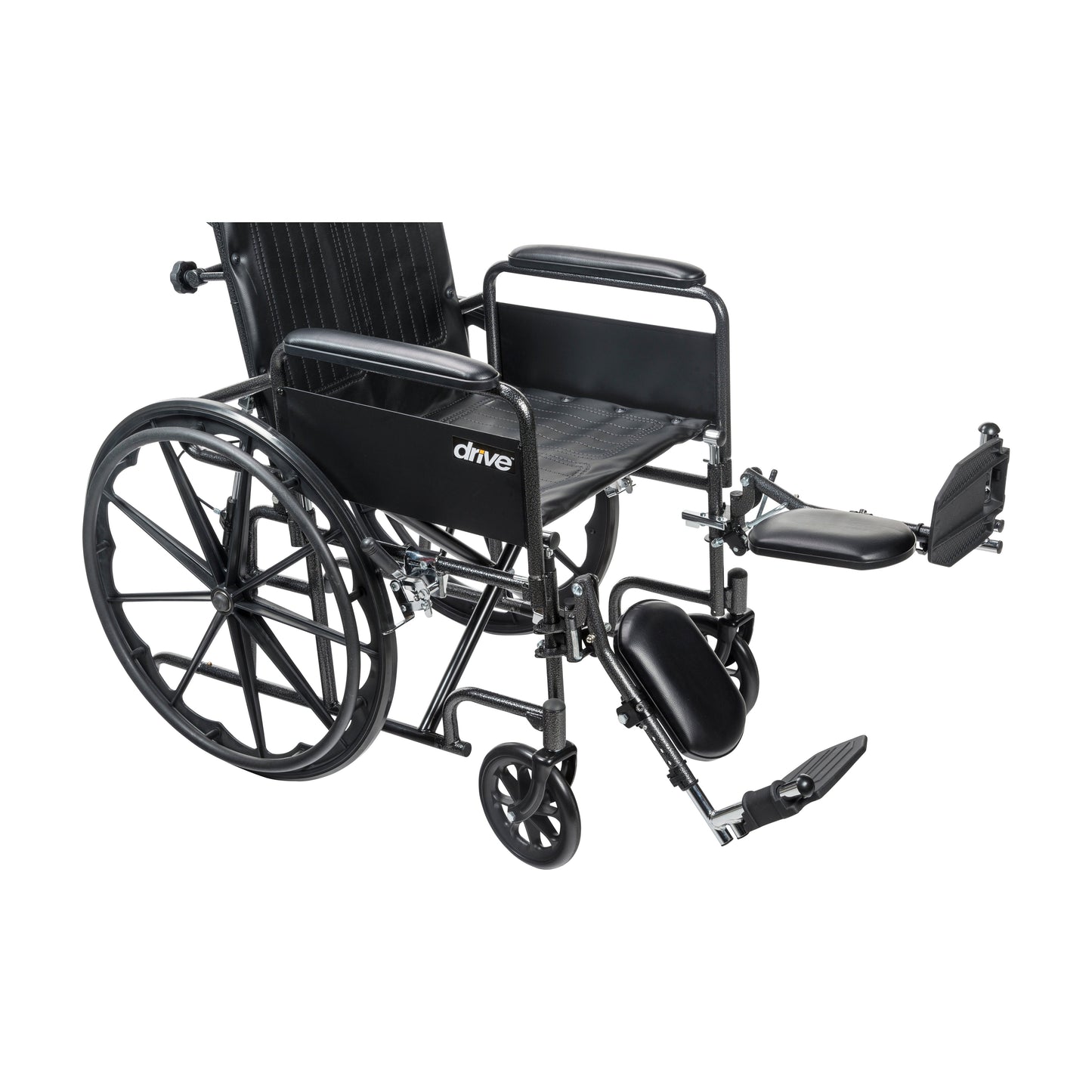 Drive Medical Silver Sport Full-Reclining Wheelchair, Full Arms, 20" Seat