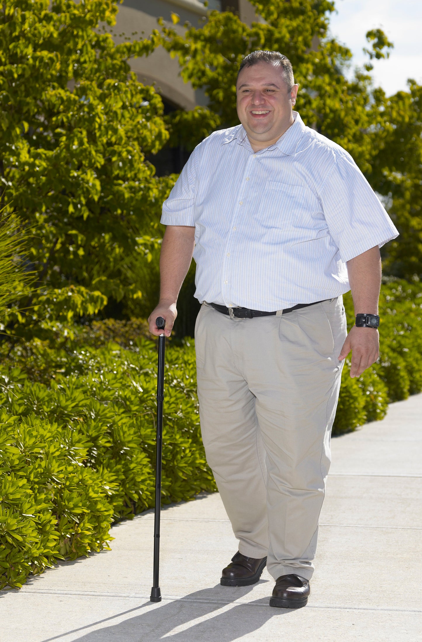 Heavy Duty Bariatric Folding Cane with T Handle – 500 lb, Height-Adjustable