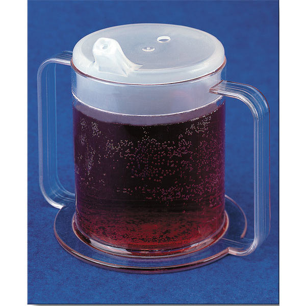 Two-Handle Drinking Cup with Anti-Splash Lid – 10 oz, Dishwasher Safe