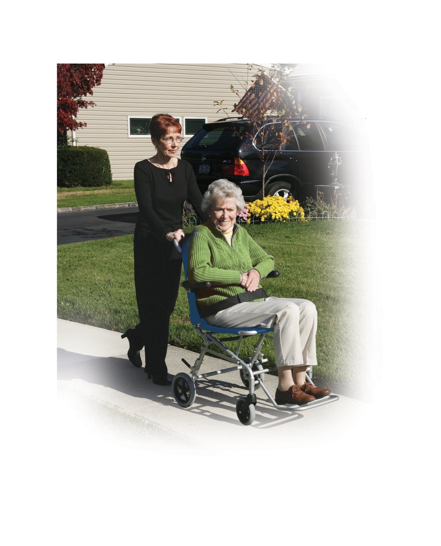 Drive Medical Super Light Folding Transport Wheelchair with Carry Bag