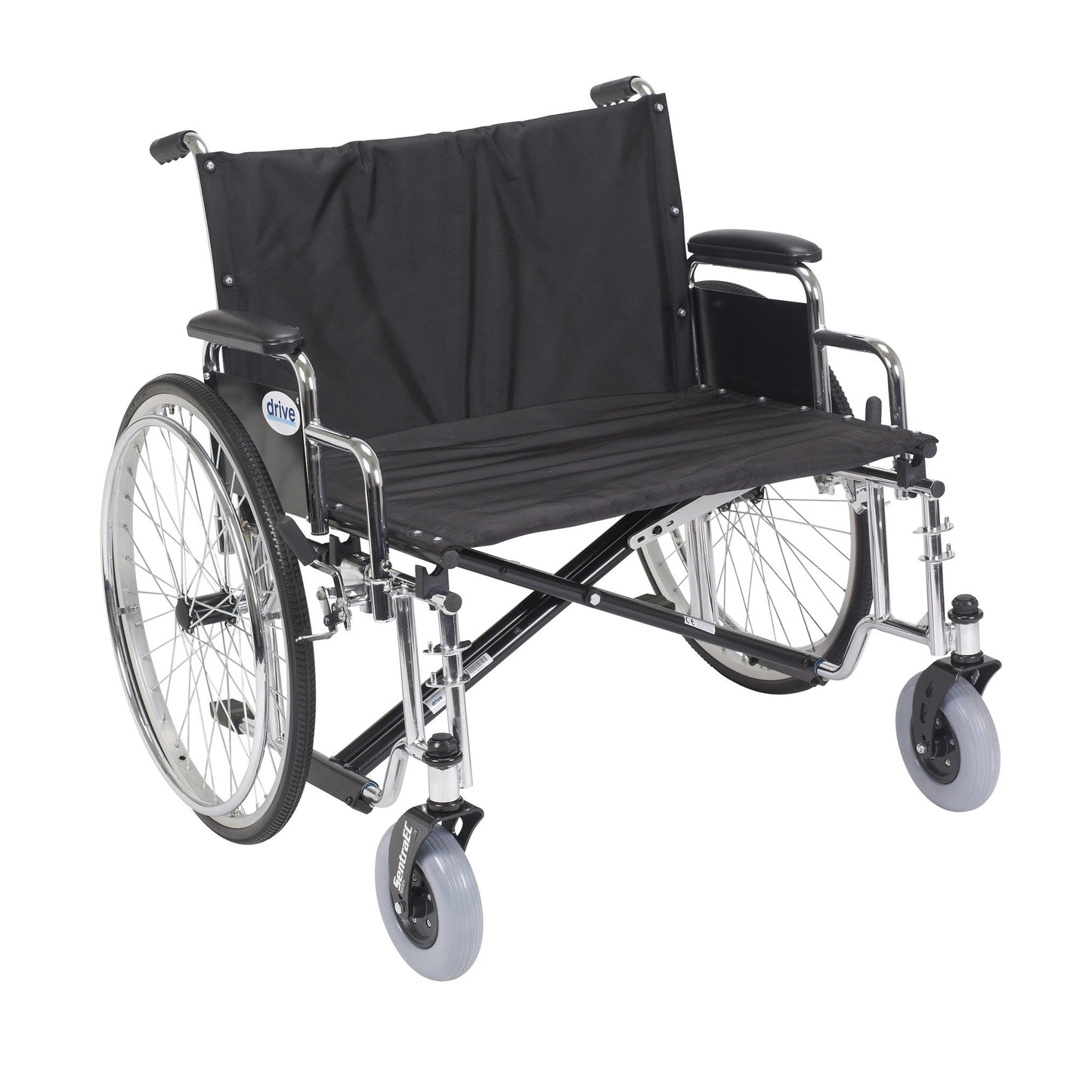 Drive Medical Sentra EC Heavy Duty Extra Wide Wheelchair, Detachable Desk Arms, 28" Seat