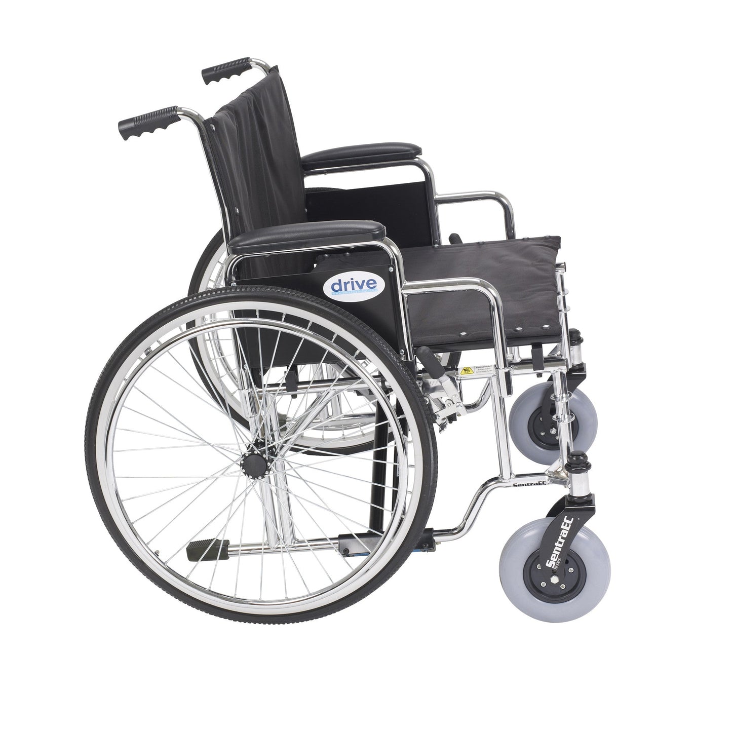 Drive Medical Sentra EC Heavy Duty Extra Wide Wheelchair, Detachable Desk Arms, 28" Seat