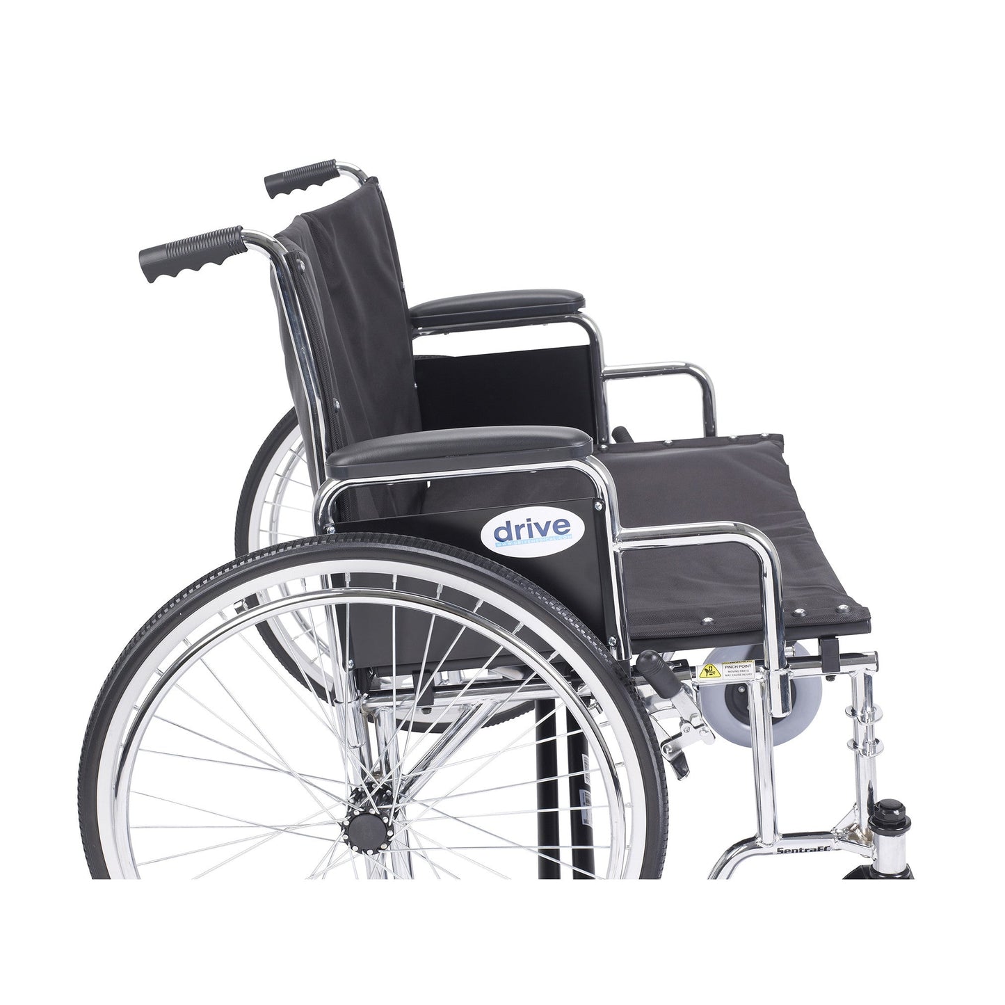 Drive Medical Sentra EC Heavy Duty Extra Wide Wheelchair, Detachable Desk Arms, 30" Seat