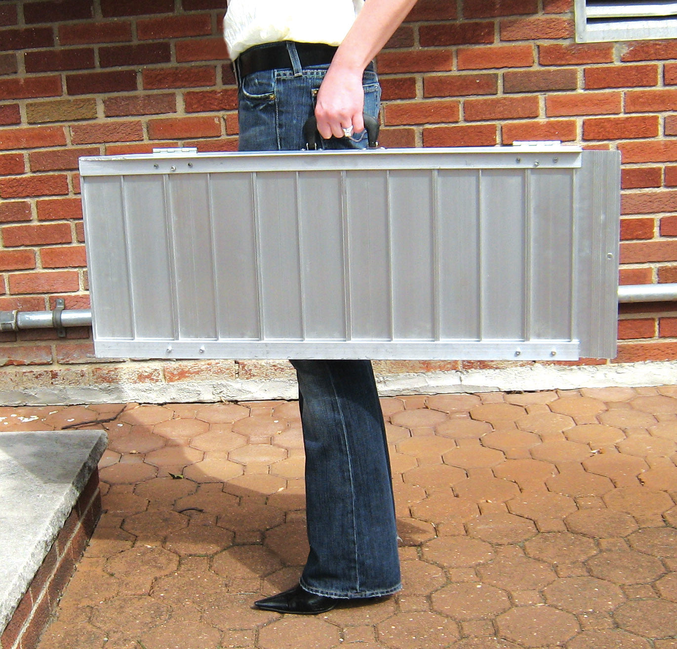 Drive Medical Ramp 6 Feet Long | Single Fold Portable Wheelchair Scooter Ramp with Carry Handle and Travel Bag,