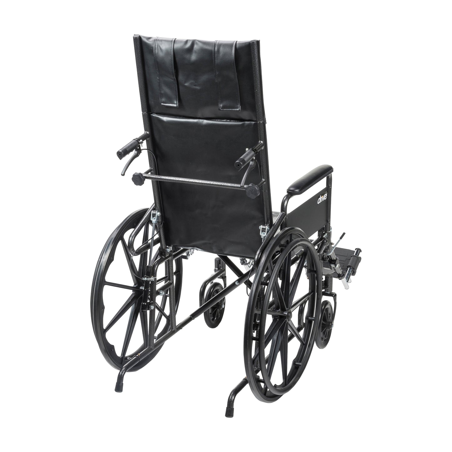 Drive Medical Silver Sport Full-Reclining Wheelchair, Full Arms, 20" Seat