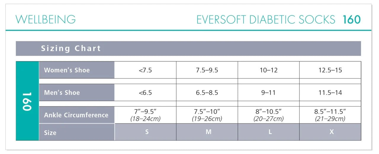 Eversoft Diabetic Sock 8-15 mmHg