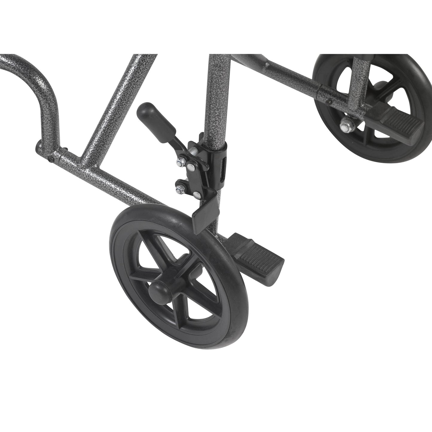Drive Medical Lightweight Steel Transport Wheelchair, Fixed Full Arms | 19" or 17" seat