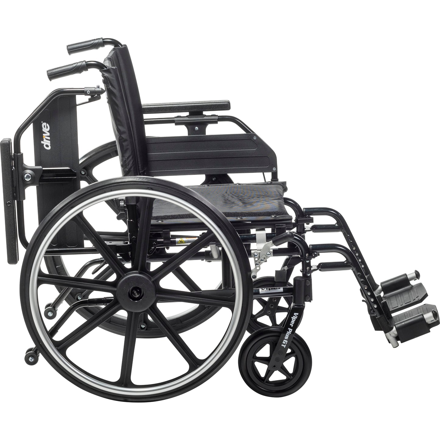 Drive Medical Viper Plus GT Wheelchair with Universal Armrests, Swing-Away Footrests, 18" Seat