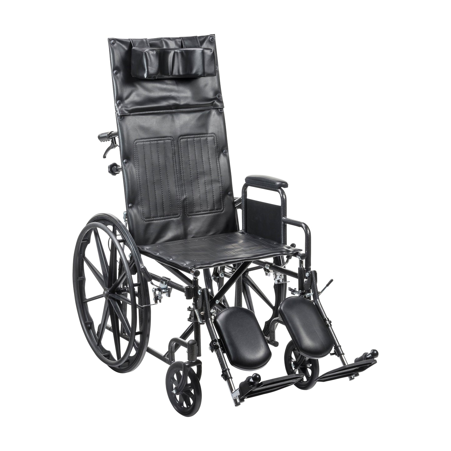 Drive Medical Silver Sport Full-Reclining Wheelchair, Desk Arms, 18" Seat