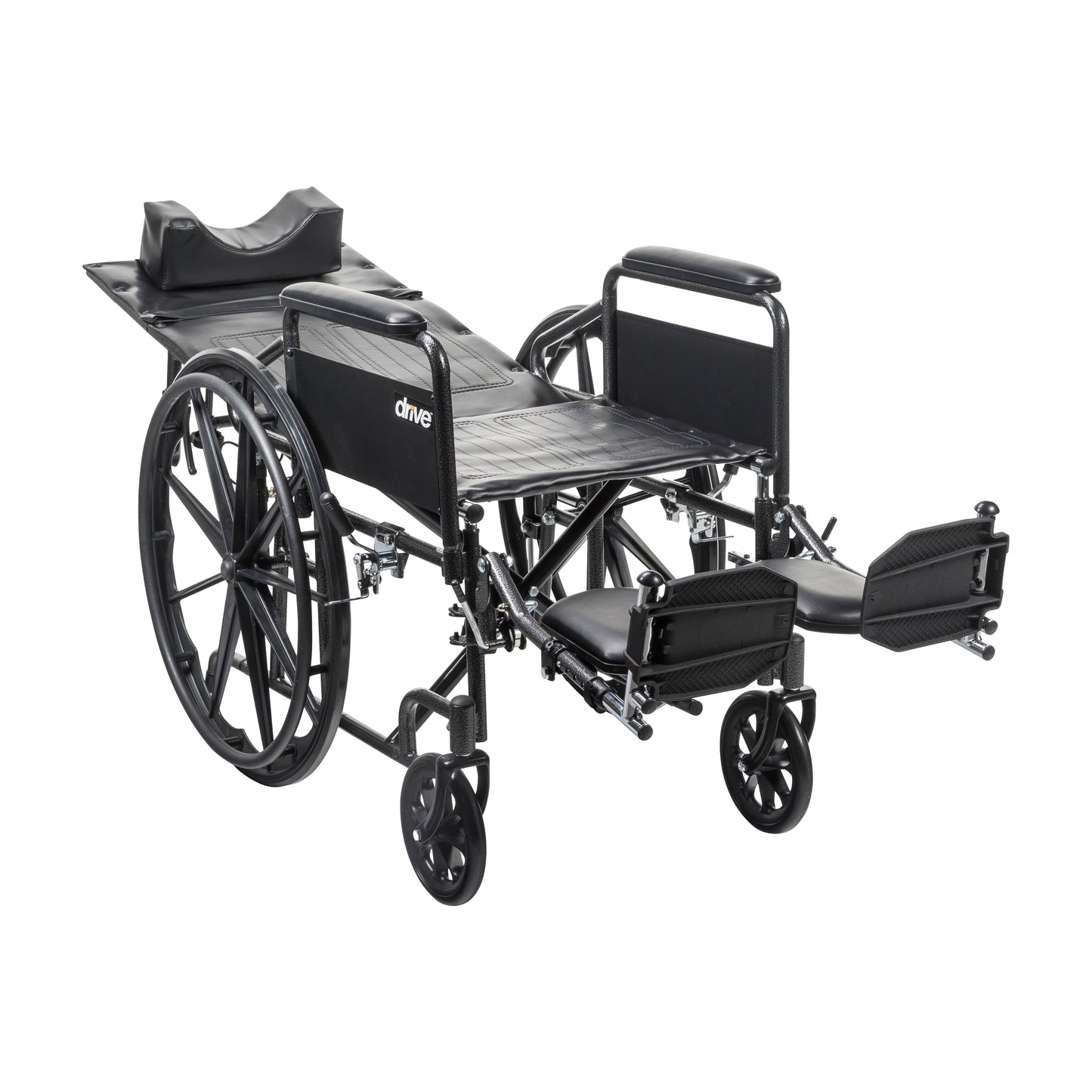 Drive Medical Silver Sport Full-Reclining Wheelchair, Full Arms, 20" Seat